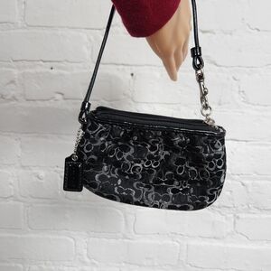 Coach Black and Gray Patterned Wristlet